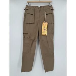 Da-Nang Womens Brown Cotton High Rise Straight Leg Utility Cargo Pants Sz S NEW